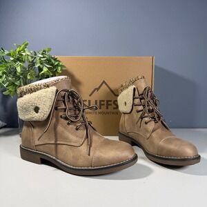 Cliffs by‎ White Mountain Women's Lace Up Winter Boots Size 8.5 Tan Multi Fabric